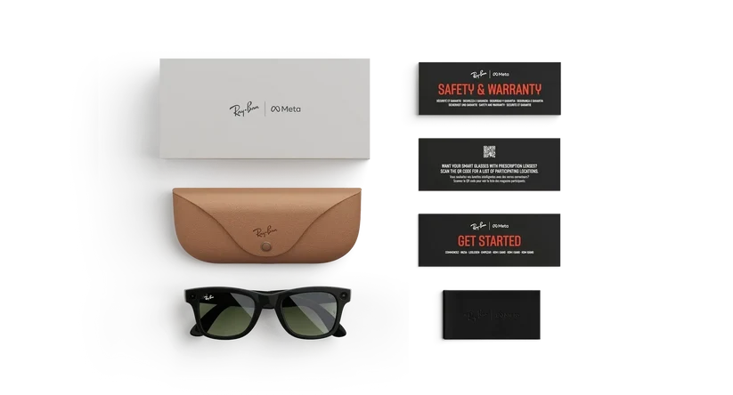 Ray-Ban | Meta Wayfarer (Gen 1) with Meta AI, photo and video capture - Large ( Black,)