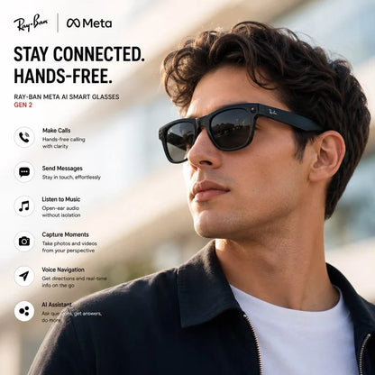 Ray-Ban | Meta Wayfarer (Gen 1) with Meta AI, photo and video capture - Large ( Black,)