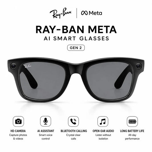 Ray-Ban | Meta Wayfarer (Gen 1) with Meta AI, photo and video capture - Large ( Black,)