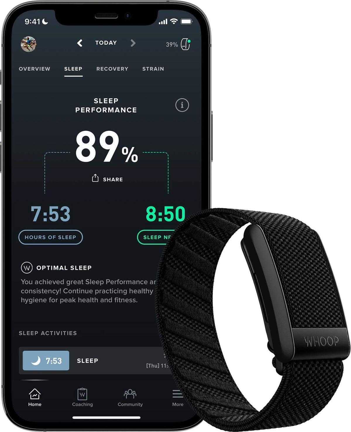 WHOOP Peak 5.0 Fitness Tracking Band with 24x7 Heart Rate, HRV, Stress, Health Monitor  Motion Controller (Black, Top Choice For Users Of Apple, Samsung, Mi, Realme, Noise & Boat Etc., For Mobile)