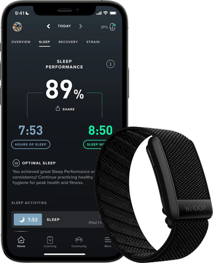 WHOOP Peak 5.0 Fitness Tracking Band with 24x7 Heart Rate, HRV, Stress, Health Monitor  Motion Controller (Black, Top Choice For Users Of Apple, Samsung, Mi, Realme, Noise & Boat Etc., For Mobile)